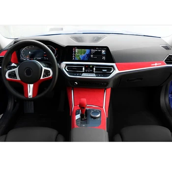 2VNT Automobilio Vairo Apdaila Padengti Apdaila Red Suede Vidaus Apdaila už BMW 3 Series 320I 325I 2020 m.