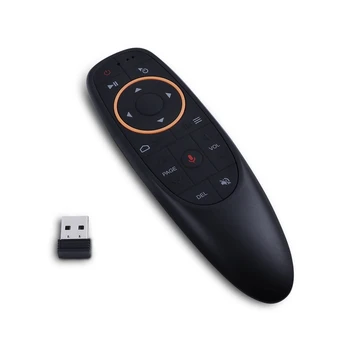 G10S Oro Pelės Balso Nuotolinio Valdymo 2.4 G USB Imtuvas Android TV BOX PC Gyro Jutikliai, Mini Belaidė Smart Remote