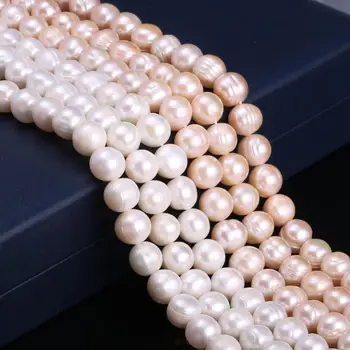 Naujas natūralių gėlavandenių perlų, baltos ir rausvos spalvos, netaisyklingos perlų karoliukai, naudojami papuošalų priėmimo 
