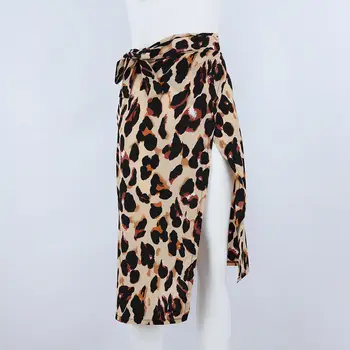 2021 Ponios Aukšto Juosmens Midi Pieštuku Sijonas Leopardas Spausdinti Ritininės Nėrinių Juosmens Pusę Kūno Ponios Sexy Mados Kokteilis Clubwear Nėriniai
