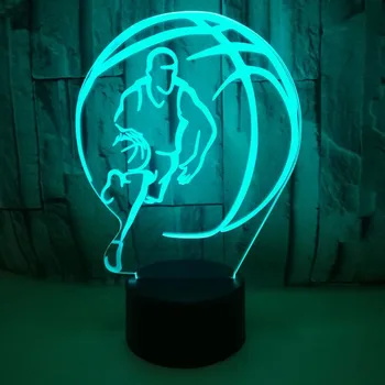 YIMIA krepšininkas Formos 3D Dizainas LED Nakties Šviesos Namuose Decora 5V Spalva Keičiasi Lempa Su USB Įkroviklį, Miegamojo, Stalo Lempa