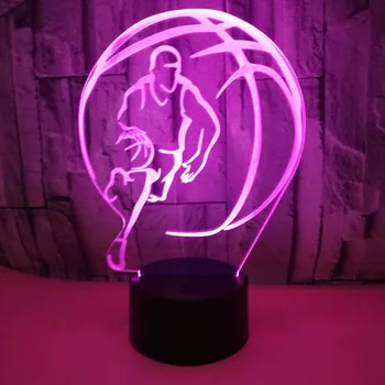 YIMIA krepšininkas Formos 3D Dizainas LED Nakties Šviesos Namuose Decora 5V Spalva Keičiasi Lempa Su USB Įkroviklį, Miegamojo, Stalo Lempa