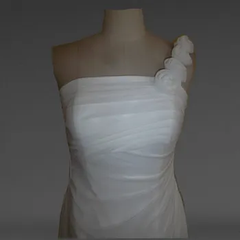 2020 Rankovių Vestidos De Novia Šifono Stebėjimo Kelio ilgis Backless-line Vieną Petį Derliaus Pigūs Trumpos Vestuvinės Suknelės