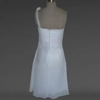 2020 Rankovių Vestidos De Novia Šifono Stebėjimo Kelio ilgis Backless-line Vieną Petį Derliaus Pigūs Trumpos Vestuvinės Suknelės