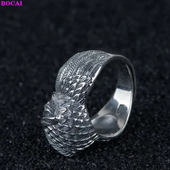 BOCAI S925 sterlingų žiedas vyrams Tailando sidabro asmenybės žiedas 2020 naujas mados globėjas pelėda gryno sidabro žiedas atidarymo vyrų žiedai