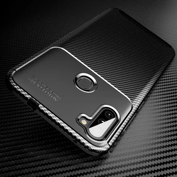Telefono dėklas Samsung Galaxy A11 Pasaulio Versija Anglies Pluošto Minkštas Silikoninis Galinio Dangtelio Samsung A11 Atvejais