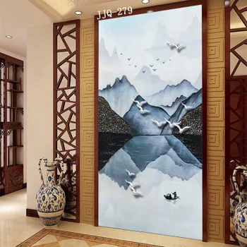 Kinų stiliaus storio kambarį dekoruoti tapyba, 3D stereo veranda tapetai peizažas sofa fone sienų tapyba