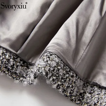 Svoryxiu Dizainerio Rudens-Žiemos Tvido Švarkai Kailis Moterų Mados Vieną Mygtuką Office Lady Vilnos Mišinys Paltas Outwear