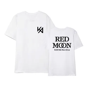 Naujas korėjos Kpop K. A. R. D RAUDONAS MĖNULIS Marškinėliai Hip-Hop Streetwear Harajuku K-pop Drabužius Marškinėlius Marškinėliai trumpomis Rankovėmis Viršūnes T-shirt
