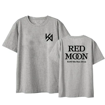 Naujas korėjos Kpop K. A. R. D RAUDONAS MĖNULIS Marškinėliai Hip-Hop Streetwear Harajuku K-pop Drabužius Marškinėlius Marškinėliai trumpomis Rankovėmis Viršūnes T-shirt