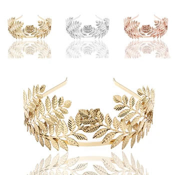 Retro mados lankelis Elegantiškas hairband Aukso Metalo Tuščiaviduriai Lapų Vestuvių Plaukų Lankelis Plaukų Aksesuarai Moterims Galvos Gabalas