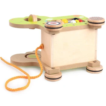Vaikų medinių gyvūnų velkamosios walker multi-funkcija formos suporuoti blokai ankstyvojo ugdymo pažinimo švietimo žaislai