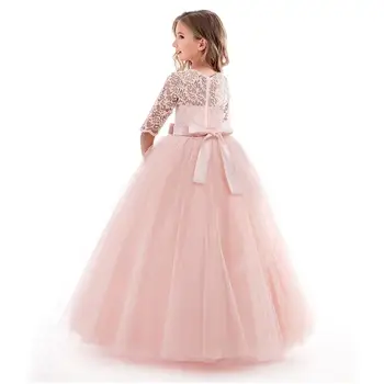 Sprogimo modeliai didelis vaikų baby girl drabužiai princesė vestuvių suknelė rankovėmis ir nėrinių suknelė