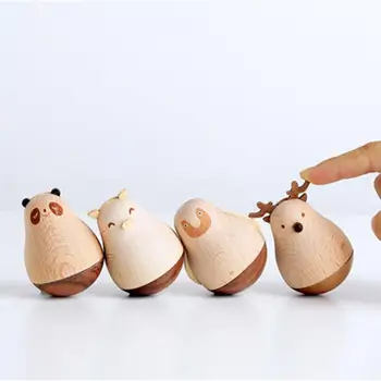 Elnias Dizaino Medinis Masažuoklis Statula Miniatiūriniai Modelis Ornamentu Dekoras Vaikų Žaislas