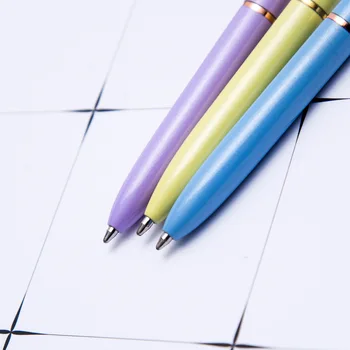 40pcs/daug Saldainių spalvų Perlų Metalo tušinukas Mielas Pasukimo Rutulinių rašiklių Verslo parašą pen office Mokyklos rašymo reikmenys dovana