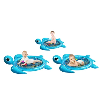 Vaikai Pripučiami Vandens Kilimėlis Aplinkai Draugiškas PVC Vėžliai Modelio Mygtukai Splash Trinkelėmis Vandens Užpildyta Pagalvėlė Kūdikiui Fitneso Kilimėlis