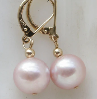 NEMOKAMAS pristatymas> >>> z3396 11mm levandų apvalių gėlavandenių perlų tabaluoti auskarai