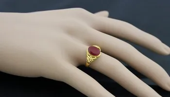 Kinija 's classic Vintage 24K Aukso užpildytas volframu, ovalo formos Emalio raudona Ir Žalia Piršto Žiedas vyrams moterys Šalis Vestuvių Mados Žydas