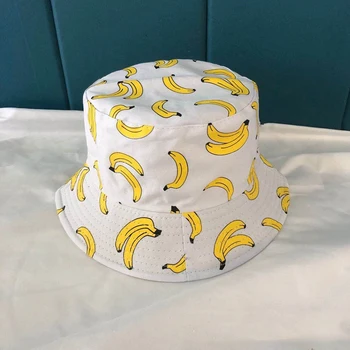 Bucket Hat Vyrai Moterys Vasarą Kibirą Bžūp Bananų Spausdinti Geltoną Skrybėlę Hip-Hop Žvejybos Žvejys Skrybėlę Unisex Lauko Dangtelis Nuo Saulės, Skrybėlę Street