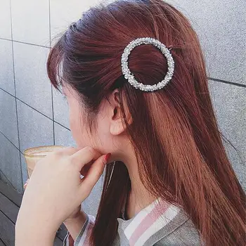 Korėjos Stiliaus Geometrinis Plaukų Įrašą Blizgučiai Kalnų Krištolas Plaukų Žiburių Kalnų Krištolas Bobby Pin Moterų, Mergaičių, Metallic Blizgučiai HairClip