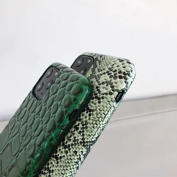 Prabangus krokodilo odos Tekstūra minkštas silikoninis telefono dėklas Skirtas iphone 11 pro XS MAX X XR 7 8 plius Gyvatės Odos Pu Odos padengti coque Funda