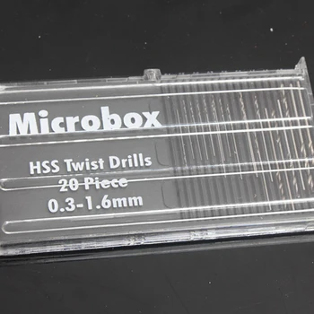 Remonto Įrankių 20Pcs Mini Grąžtas Rinkinys HSS Micro Twist Drill Bit Nustatyti 0.3 mm-1.6 mm Modelis laivai Su Byla Twist Drill Bit