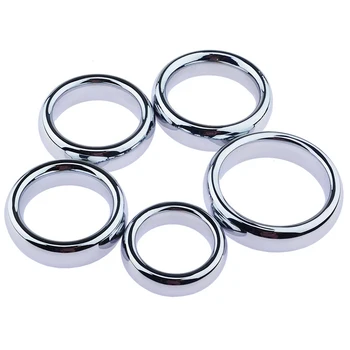 5 dydžių Metalinių Varpos Žiedų Sekso žaisliukai Vyrams Svorį Žiedas Atidėti Ejakuliacija Gaidys Žiedas Kapšelį Nelaisvėje Suaugusiųjų Sekso Produktus