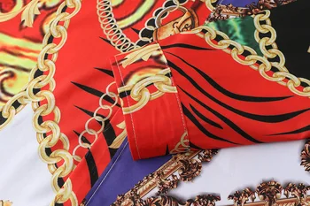 ZUZK Royal Luxury ilgomis Rankovėmis Suknelė Marškinėliai Vyrams, Atsitiktinis Grandinės Spausdinti Vintage Gold Baroko Dizaineris Marškinėliai Mens Hip-Hop Streetwear