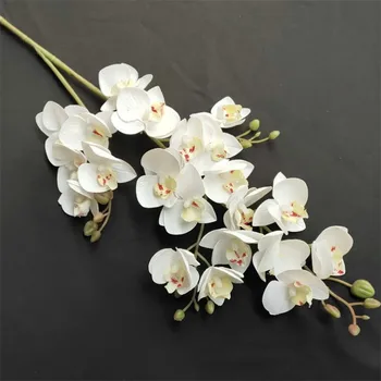Pranešk apie netikrą Latekso Drugelių Orchidėja (3 stiebų/vnt.) Modeliavimas 3D Spausdinimo Nekilnojamojo Touch Phalaenopsis Orchidėjos Vestuvių Dirbtinių Gėlių