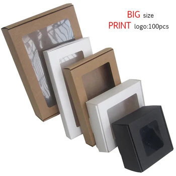 10vnt Popieriaus Gydyti Lauke Amatų Popieriaus Dėžutė Su Lango Balta Naudai Dėžės Dovanos Custom Pakavimo Dėžės Juoda