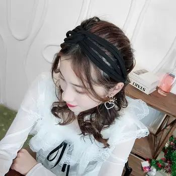 Moteriški Lankelis Twist Hairband Lankas Mazgas Kryžiaus Susieti Headwrap Plaukų Juosta Hoopas
