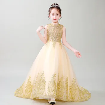 Gėlių mergaičių suknelės 2020 nauja mergina oficialiai suknelė pončai fortepijonas laidos vedėjas vasaros princesė dress gimtadienio ceremonija vestuvių suknelė