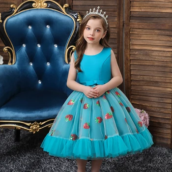 Saldus Princesė Gimtadienio Suknelės Kūdikių Mergaičių Braškių Suknelės Vaikiška Mergaitė Kalėdų Komplektus Prom Frocks Vaikų Drabužiai