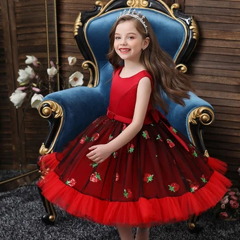Saldus Princesė Gimtadienio Suknelės Kūdikių Mergaičių Braškių Suknelės Vaikiška Mergaitė Kalėdų Komplektus Prom Frocks Vaikų Drabužiai