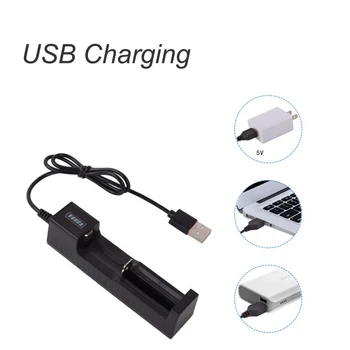 Universalus 1 lizdas Baterija USB Įkroviklis adapteris LED Smart Chargering už Įkraunamas Akumuliatorius Li-ion 18650 26650 14500 įkroviklis