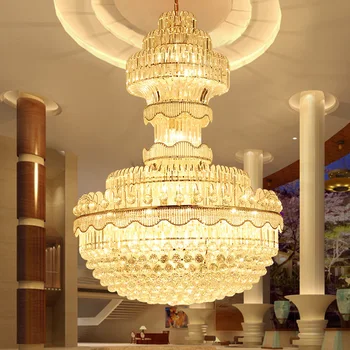 Šiuolaikinių LED Kristalų Liustra Europos Aukso Liustra Apšvietimo Šviestuvas Amerikos Villa Home Kambarį Didelis Crystal Lights