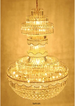 Šiuolaikinių LED Kristalų Liustra Europos Aukso Liustra Apšvietimo Šviestuvas Amerikos Villa Home Kambarį Didelis Crystal Lights