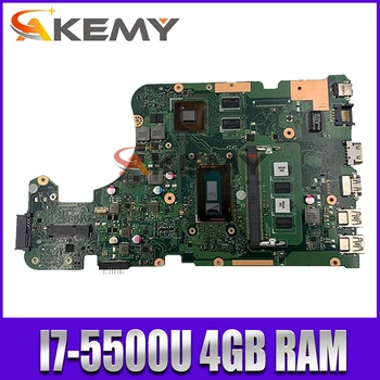 Akemy X555LD Nešiojamojo kompiuterio motininė plokštė, Skirta Asus X555LD X555LDB X555LA X555LB X555L X555 Bandymo originalus Mainboard 4G-RAM I7-5500U 2GB GPU
