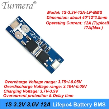 1S 12A 3.7 v, li-ion 3.2 V lifepo4 BMS 18650 BMS PCM akumuliatoriaus apsaugos valdybos bms pcm už 1s cels baterijos elementų paketą Turmera 2020NEW