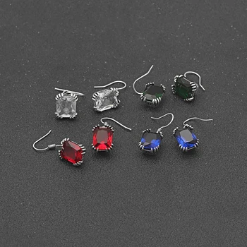 Mados 4 Spalvų Didelių Kristalų Auskarai su Kubinių Zirconia Akmenys Moterų Earings Boucle D ' oreille Femme, juvelyriniai dirbiniai didmeninė