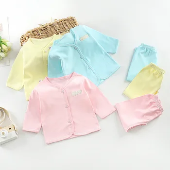 Naujagimį namuose drabužiai, kūdikių drabužiai dvi bamblys pavasario rudens stiliaus medvilnės pagrindo Kieto V-Kaklo, 2021, komplektai, vaikams, kūdikiams berniukas