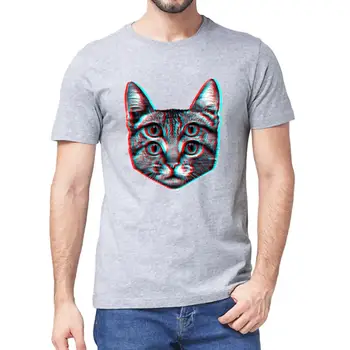 Nauja vasaros Mados medvilnės Funny Cat Marškinėlius Foldover katė kietas Vyrams trumpomis rankovėmis T-Shirt Medvilnės Dovana moterims viršuje tee Susagstomi megztiniai