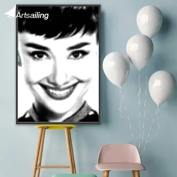 ArtSailing Abstraktus Šiaurės drobė meno, Grožio Audrey Hepburn Nuotraukas Kambarį šiuolaikinės Tapybos Namų puošybai plakatai