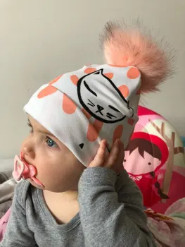Naujagimio fotografijos rekvizitai kūdikių vaikai kepuraitė pom pom hat 
