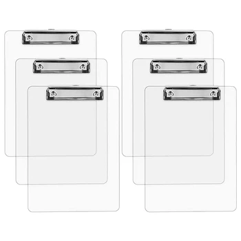 6 Pack Plastiko Skaidrus Clipboards Stiprus 12.5 x 8.8 Colių Įrašą Lentos Valdybos Įrašų Rašymo Bloknote