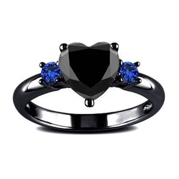CC Žiedai Moterims Vintage Papuošalai Juodojo Aukso Spalvos Širdies Kubinių Zirconia Žiedas bižuterijos Šalis Dovana Lašas Laivybos CC2190