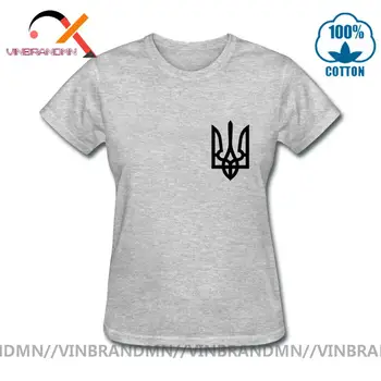 Kūrybos Ukrainos herbas kišenėje marškinėliai moteris vasaros naujovė ukrainos kišenėje logotipas marškinėliai Atsitiktinis palaidi tinka Tees mamai
