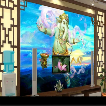 Wellyu Pietryčių Azijoje, Indijos Šokių Dramblys Religinių Aliejaus Tapybai TV Foną, Individualizuoti Didelių Sienų Tapetai