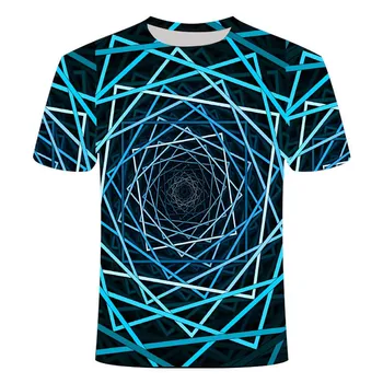 2021 naujas 3D spausdinimo T-shirt vertigo-vėjo trumparankoviai vyrų ir moterų paties stiliaus pora T-shirt