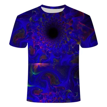 2021 naujas 3D spausdinimo T-shirt vertigo-vėjo trumparankoviai vyrų ir moterų paties stiliaus pora T-shirt